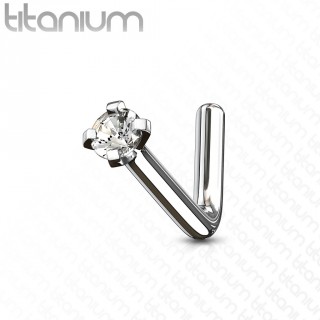 Piercing nez titane en "L"  strass