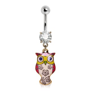 Piercing nombril  pendentif hibou style rtro