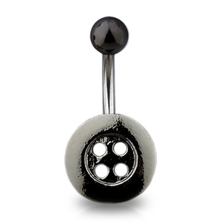 Piercing nombril gothique bouton noir