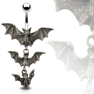 Piercing de nombril gothique  chauves-souris vampire