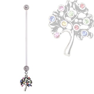 Piercing nombril grossesse  arbre de vie multicolore