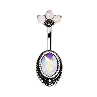 Piercing nombril miroir enchant  ventail d'opales