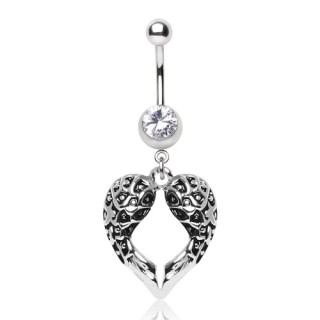 Piercing nombril pendentif ailes d'ange