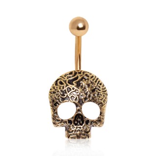 Piercing de nombril  tte de mort dore vintage