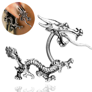 Piercing oreille dragon asiatique