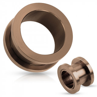 Piercing plug carteur type tunnel en acier teint bronze