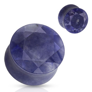 Piercing plug en pierre Sodalite facette