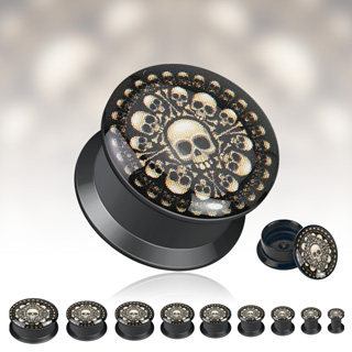 Piercing plug gothique chambre des os