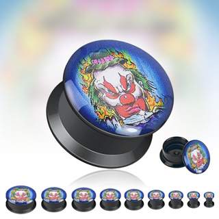 Piercing plug gothique Mchant clown