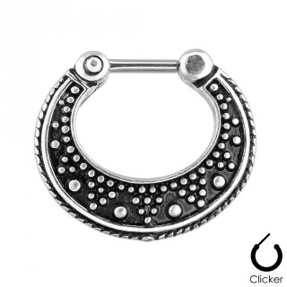 Piercing septum  clip avec motif pointillet