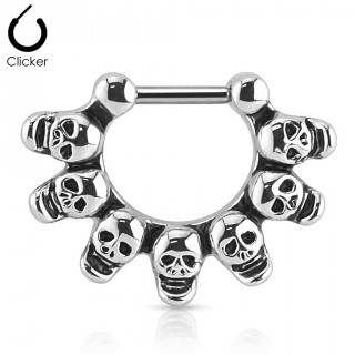 Piercing septum style cannibal orn de 7 petits cranes