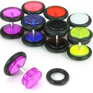 Piercing style faux plug en acrylique coloris acidul