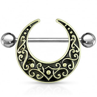 Piercing tton  croissant de lune dor antique