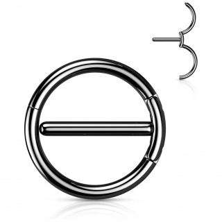 Piercing tton anneau  double segment en acier Noir