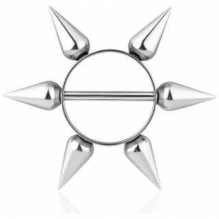Piercing tton gothique anneau  longues pointes
