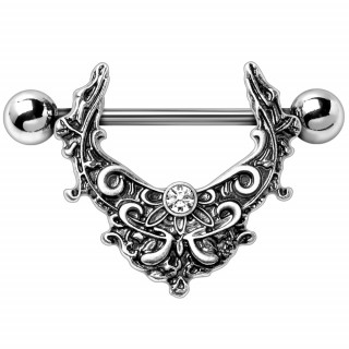 Piercing tton bouclier antique en V