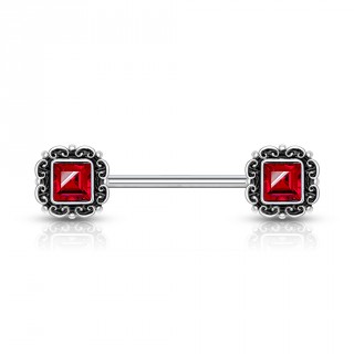 Piercing tton  cadres victoriens sertis - Rouge