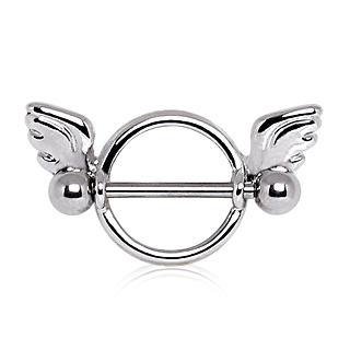 Piercing tton cercle avec ailes d'ange