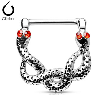 Piercing tton clicker duo de serpents