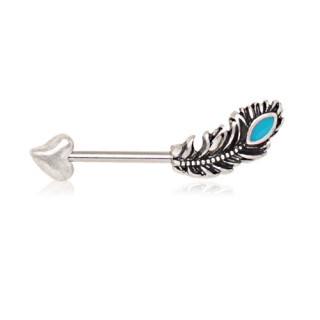 Piercing tton flche  pointe en coeur