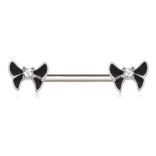 Piercing tton papillons sertis  ailes noires