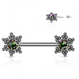 Piercing tton push-in  toiles de perles et strass - Vitrail Medium