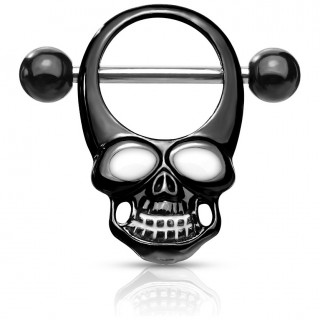 Piercing tton skull noir aux yeux blancs emaills