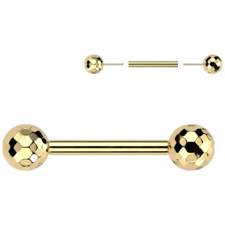 Piercing tton Titane dor  boules multi-facettes (push-in)