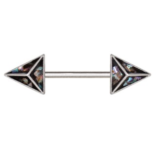 Piercing tton triangles 3D  nacre d'abalone