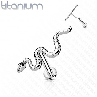 Piercing Titane labret  serpent (tige push-in)