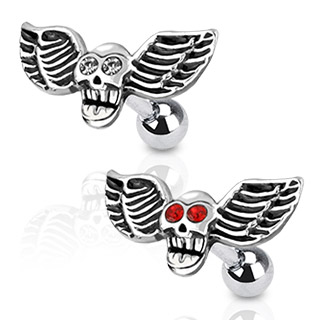 Piercing tragus tte de mort aile