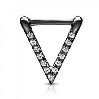 Piercing triangle clicker noir serti