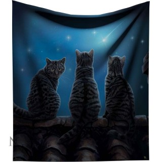 Plaid 160cm  chats et toile filante - Lisa Parker