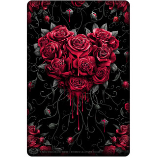 Plaque dco aluminium Coeur de roses en sang (15x10cm)