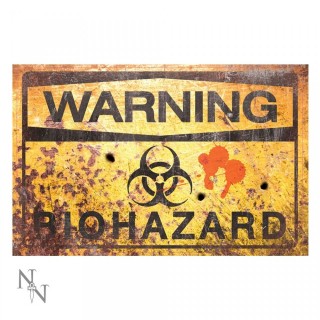 Plaque dco Warning Bio Hazard - 43cm