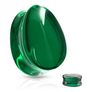 Plug en verre en forme de goutte - Vert