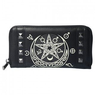 Pochette gothique noire  pentacle et symboles