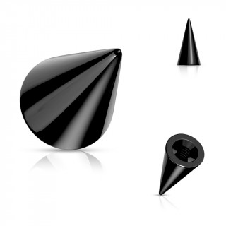 Pointe / Spike de remplacement piercing en acier Noir