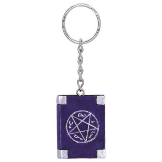 Porte-cl Livre des sorts (grimoire)  pentacle en rsine (4,5cm)