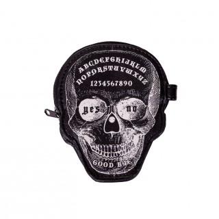 Porte-monnaie Banned gothique en forme de tête de mort style Ouija