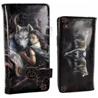 Portefeuille long "Lien d'mes" femme et loup - Anne Stokes