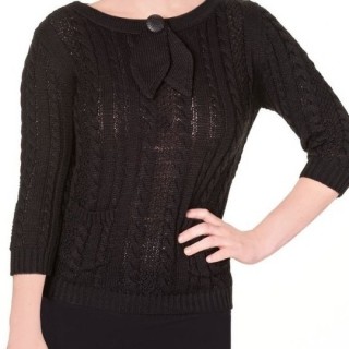 Pull femme noir vintage "Slippery Slope" - Banned