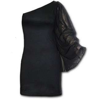 Robe gothique noire lgante  manche voile