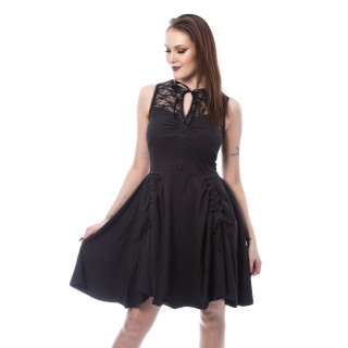 Robe noire paules dentelle "SOPHIE DRESS" - Poizen Industries