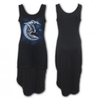 Robe noire "SWEET DREAMS"  dragon dormant sur la lune