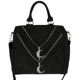 Sac  main gothique sudine DOUBLE ZIPPED MOON - Restyle