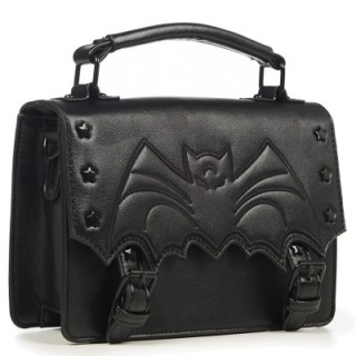 Sac cartable noir  chauve-souris et inserts toiles