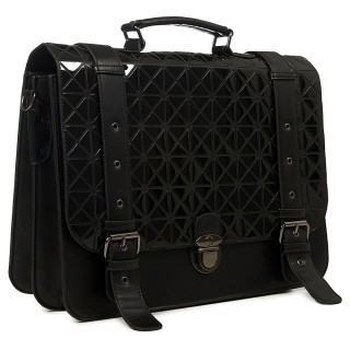 Sac cartable noir  motif prisme