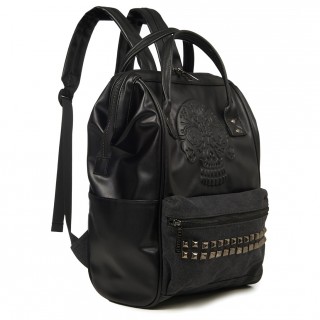 Sac  dos  crane de sucre et inserts pyramides - Noir