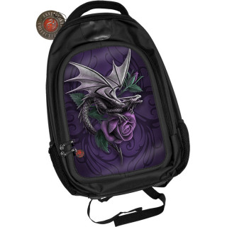 Sac  dos effets 3D  dragon et rose violette  - Anne Stokes